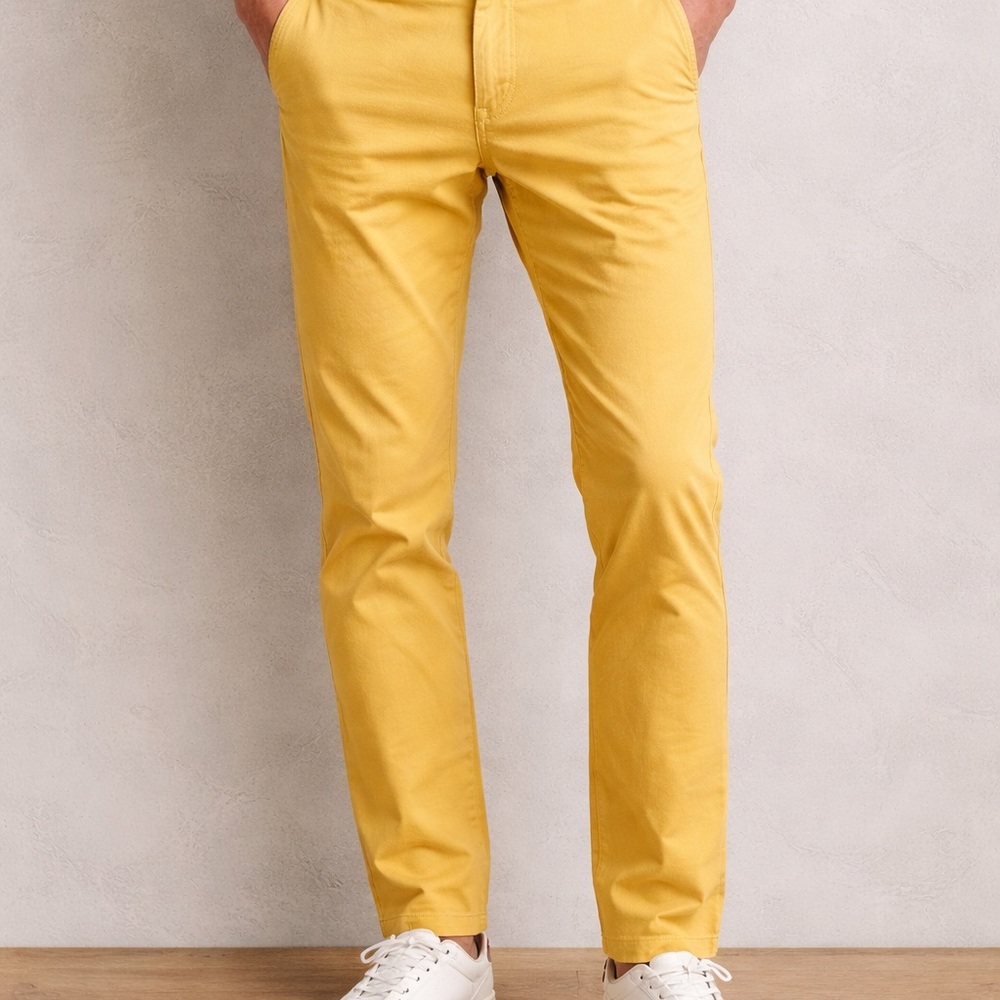 J.Crew Broken In Urban Slim Fit Chino Pants Yellow Cotton Men's 30x32 Flat Front